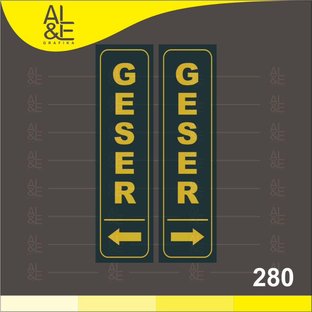 

280 - Stiker Pintu Geser Kanan dan Kiri, Gold, Sticker Vinyl, Tahan Air