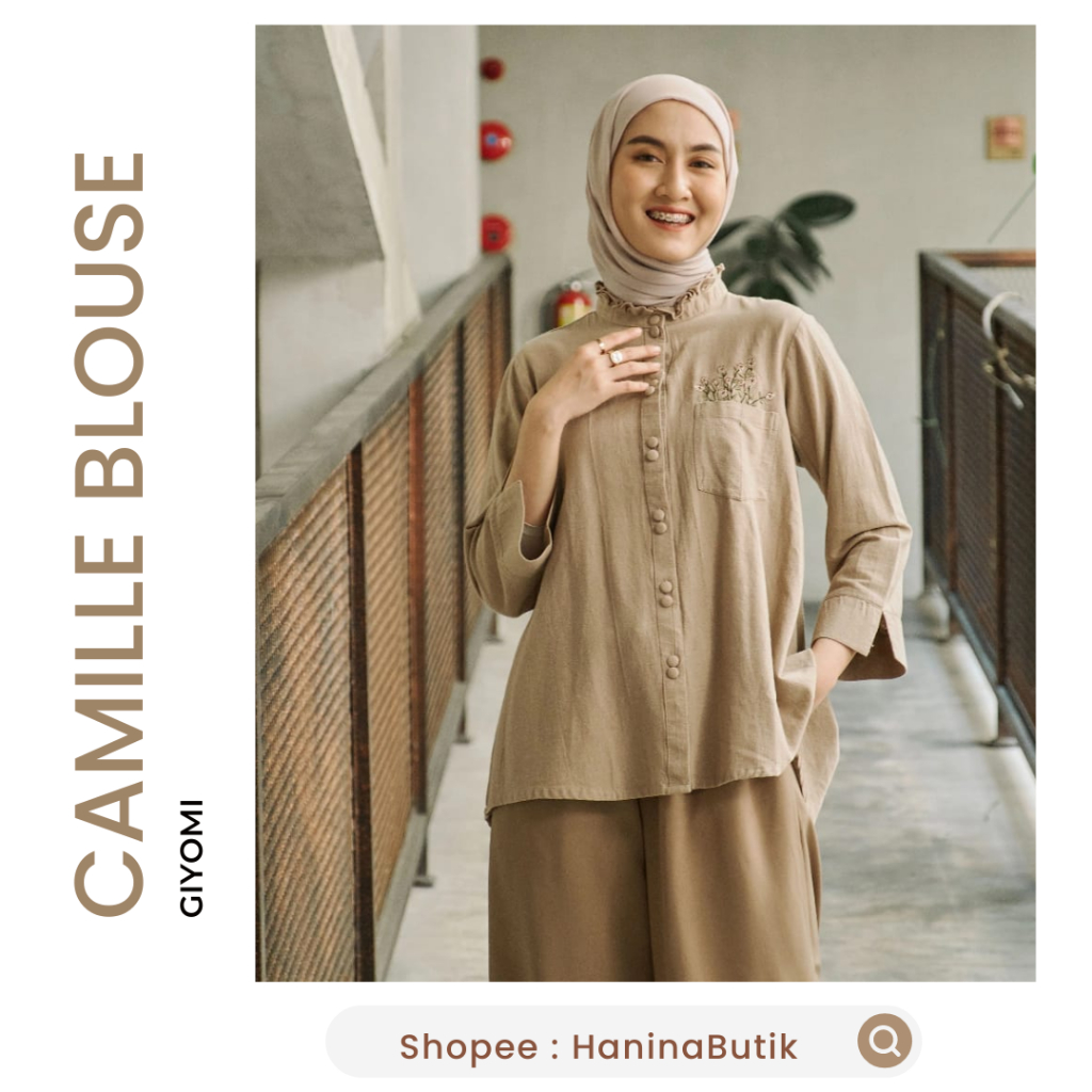 (𝗦𝗜𝗔𝗣 𝗞𝗜𝗥𝗜𝗠) CAMILLE BLOUSE BRONZE SIZE L by GIYOMI | BLOUSE ATASAN BORDIR WANITA