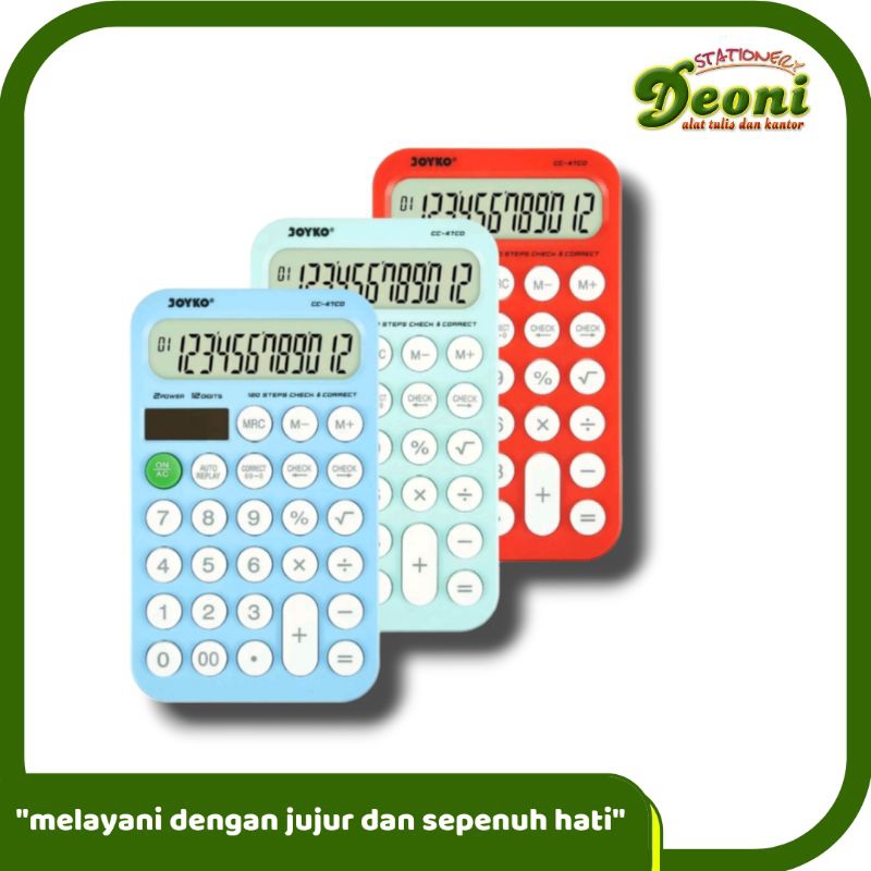 

Joyko Calculator Kalkulator CC-47CO 12digit