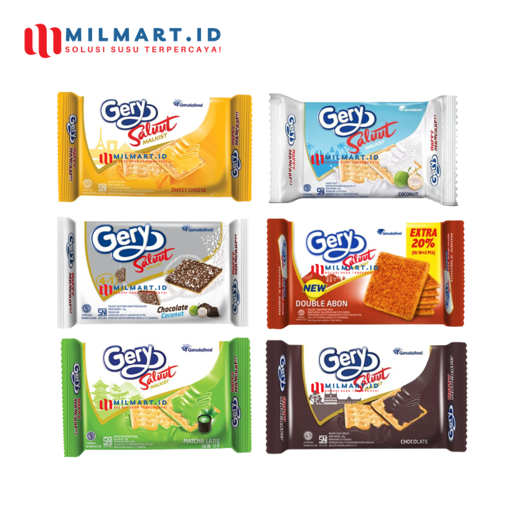 

GERY MALKIST SALUUT MAKANAN RINGAN BISCUIT COKELAT KELAPA MATCHA KEJU BISKUIT