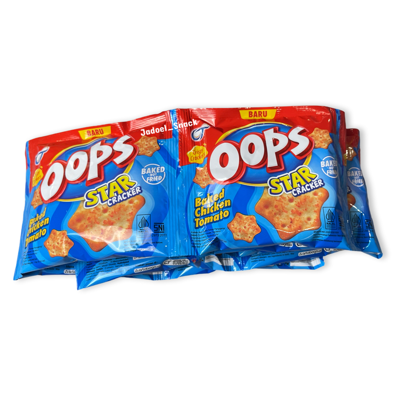 

OOPS STAR Cracker Baked 10 X 10 GR Rasa Balado Chicken Tomato Roasted Sweet Corn by Jadoel_Snack