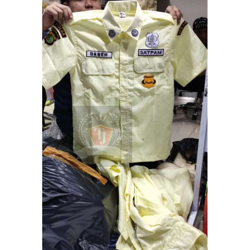 Seragam satpam terbaru 2024/seragam satpam pdh bahan dril/seragam satpam+bordiran lengkap/baju polos