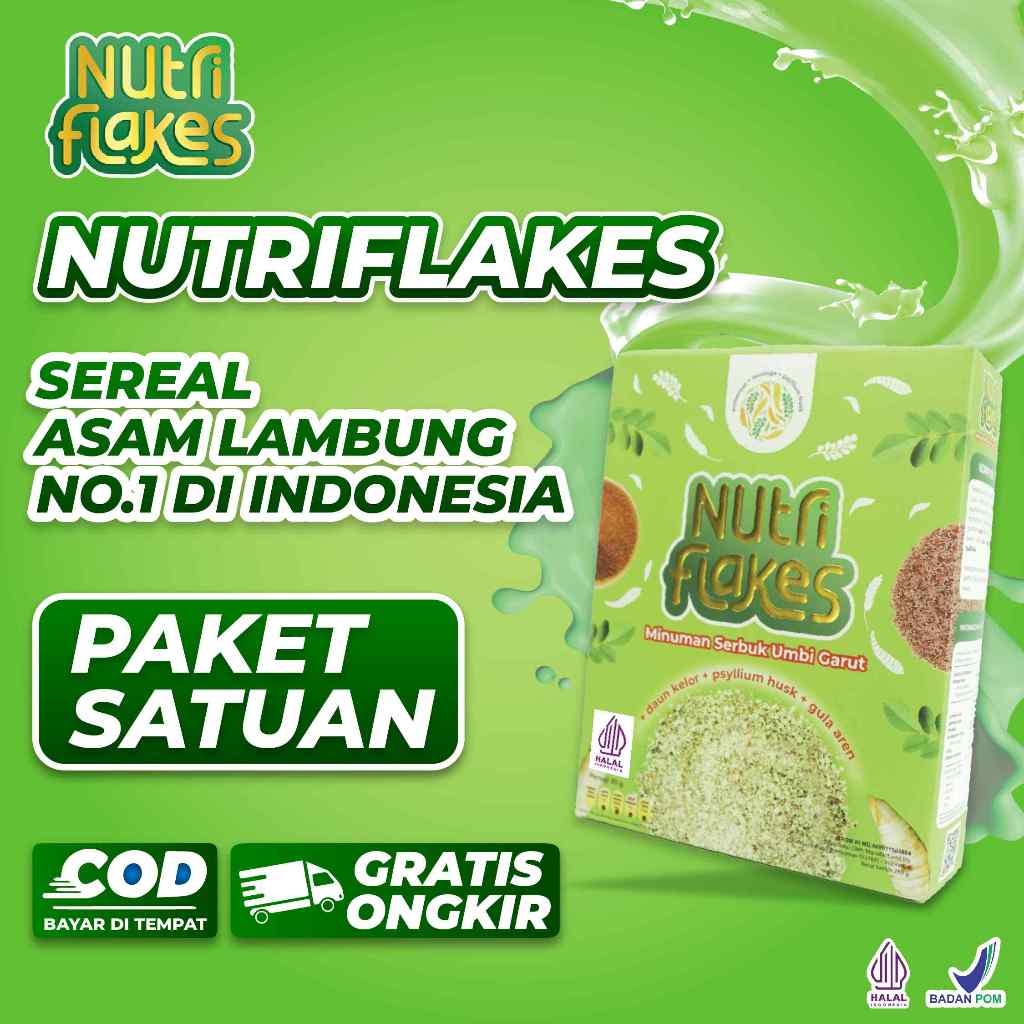 Nutriflakes Sereal Umbi Garut Obat Asam Lambung Atasi Maag Mag Gerd Original Makanan Diet Isi 280gr
