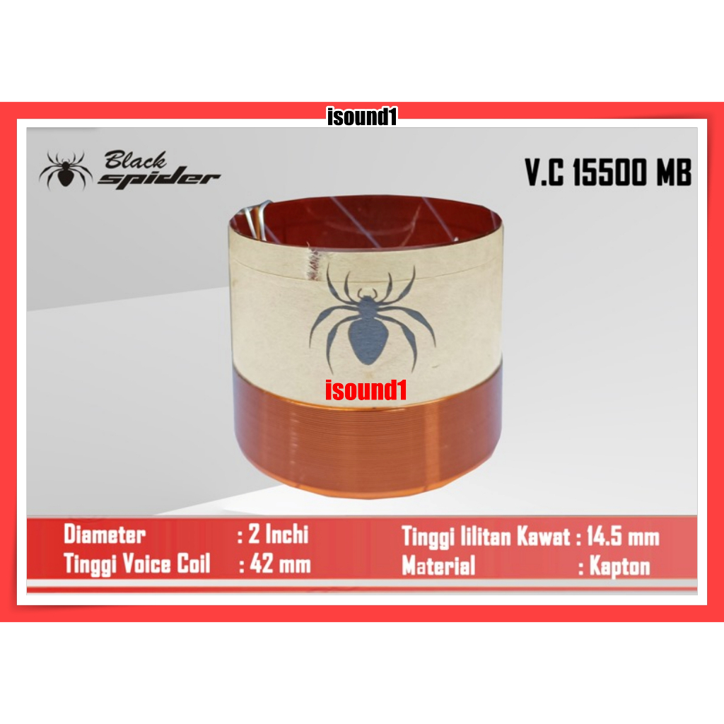 SPULL VOICE COIL SPEAKER 15 INCH BLACK SPIDER SPUL TYPE 15500 MB