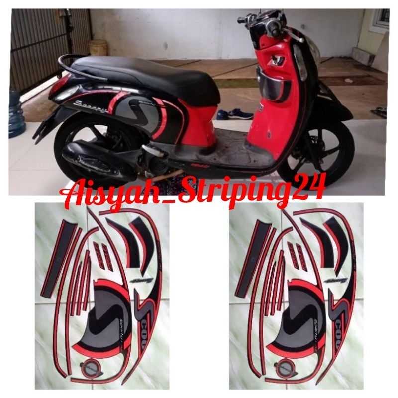 stiker striping lis body motor honda scoopy 2013