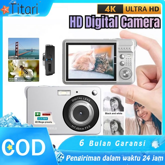 Kamera Digital Retro HD Digicam  48MP 8X 1080P Mini Kamera Saku Layar LCD 2.7 Inci dengan Kartu SD