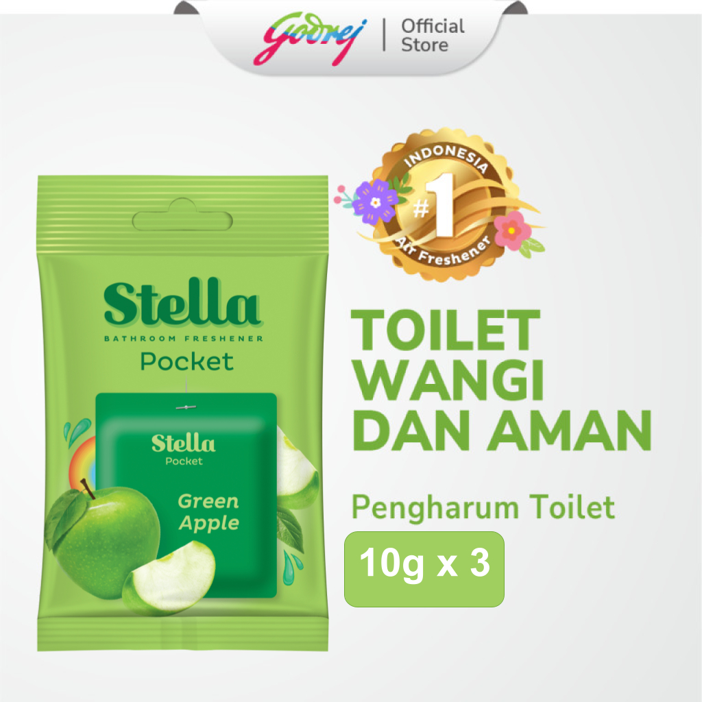 Stella Pocket Bathroom Green Apple 10 gr x3 - Pengharum Kamar Mandi