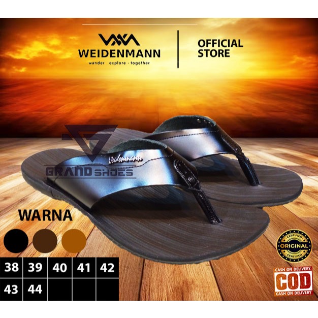 Weidenmann Weidenman Sct Sandal jepit pria kulit asli casual keren kualitas terbaik original