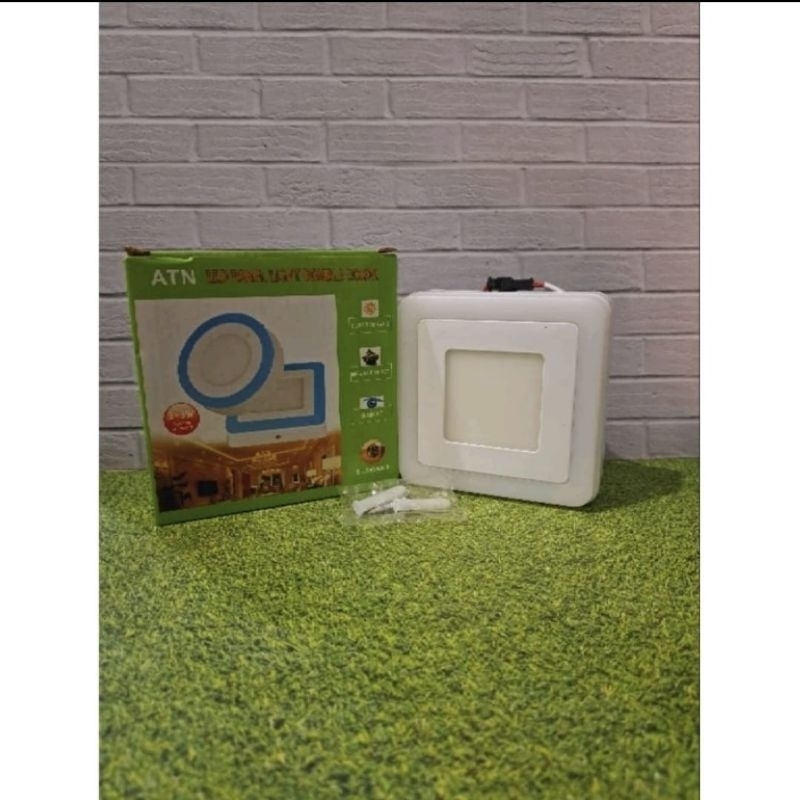 lampu ob panel LED ATN 2 warna putih kuning/putih biru segi