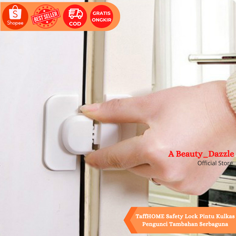 Safety Lock Pintu Kulkas Pengunci Tambahan Serbaguna - Pengunci Pintu Lemari Kulkas Bayi