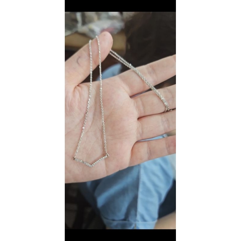 Kalung smile itaewon mata putih emas asli 375 tipis murah cantik gold