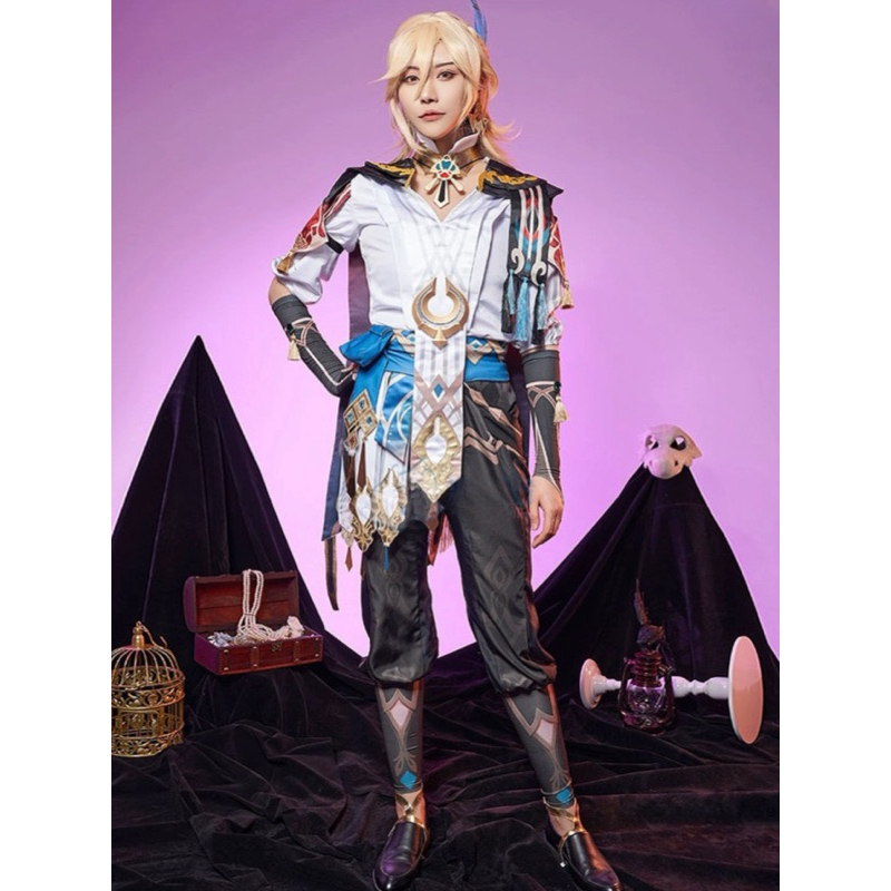 【Lolicos】Ready Genshin Impact Kaveh Cosplay Costume Anime Game Kostum Wig Set Fullset Kaveh
