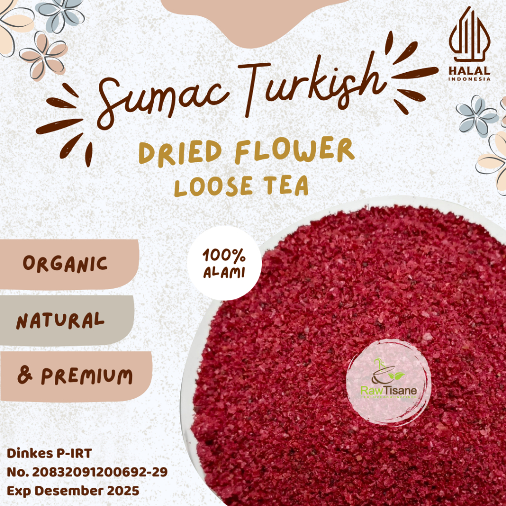 

RAW TISANE Sumac Tea / Turkish Sumac Tea / Red Sumac Tea / Teh Merah Sumac Turki Isi 100 Gram