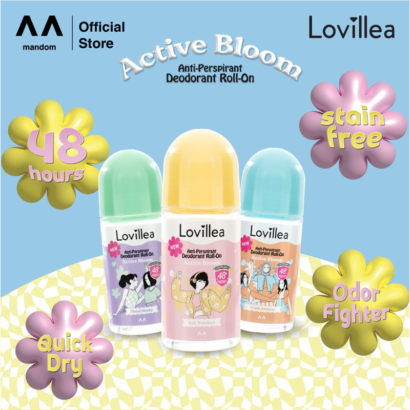 LOVILLEA Anti-Perspirant Deodorant Roll-On - Lovillea Deodorant - Lovillea Roll On - Lovillea Active