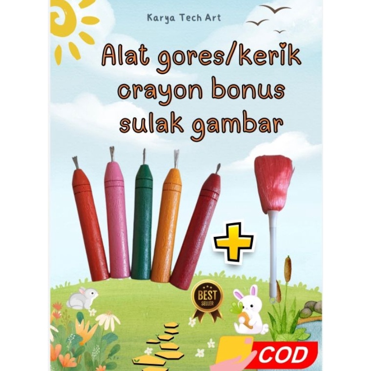 

Alat goreskerik crayon bonus sulak gambar dan kotak simpan Gagang kayu ART Z3L2