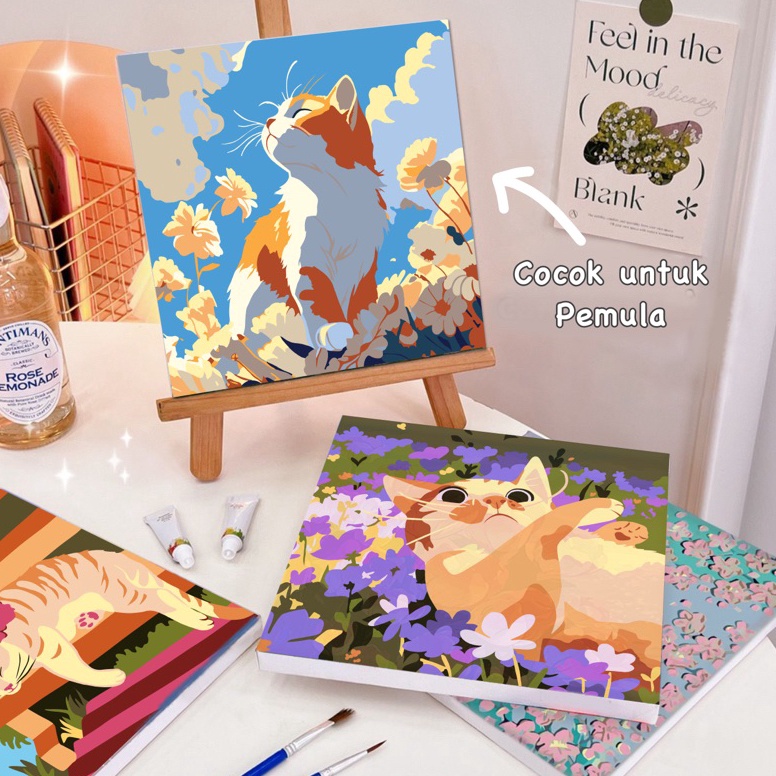 

Paint by Numbers KIT Flowers Cat ART O2Y5