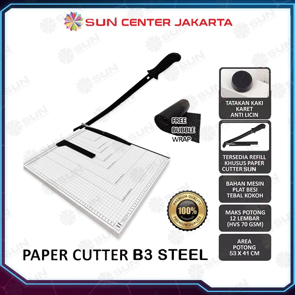 

Paper Cutter A3 A3 B3 Alat Potong Mesin Pemotong Kertas HVS Sticker Dos PVC ID Card Yellow Board Art Paper Vinyl Bontax Camel Kertas Foto A5 A4 F4 B4 Glossy Silky Glossy Photo Paper A3 ART N9E2