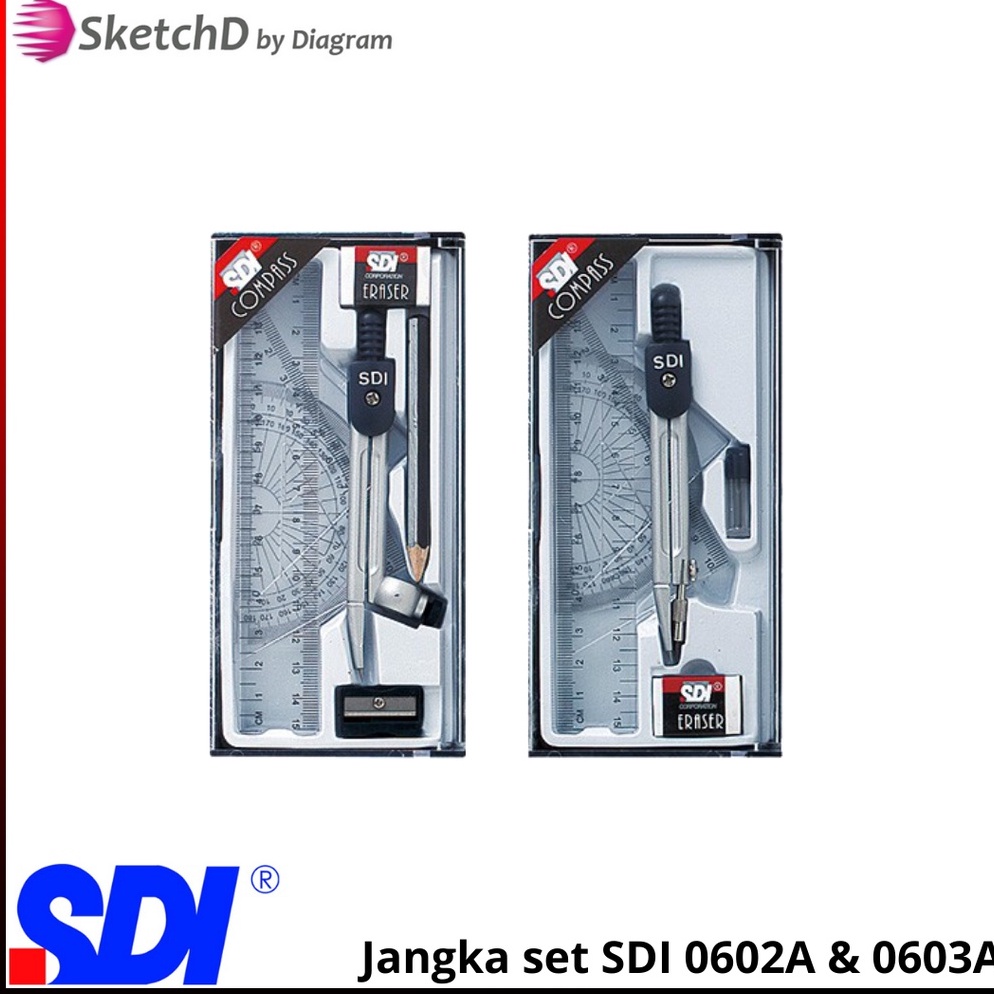 

Jangka geometri Set SDI 62A 63A Compass geometry SDI ART F4F3