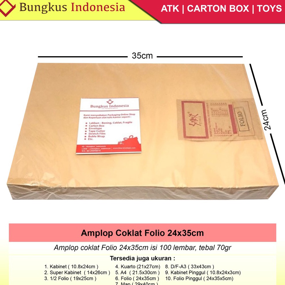 

Amplop Coklat Folio 24x35cm ART A3K9