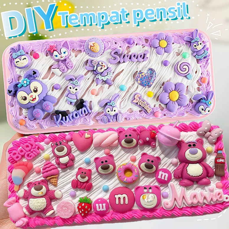 

DIY Deco Cream KitTetapkan Kotak PenTempat pensil menghias Deco Cream Clay Kotak Stationery Pake Handmade ART F1B9