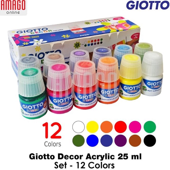 

GIOTTO Decor Acrylic Cat Akrilik Dekorasi Set 12 warna x 25 ml 536 ART Z1W3