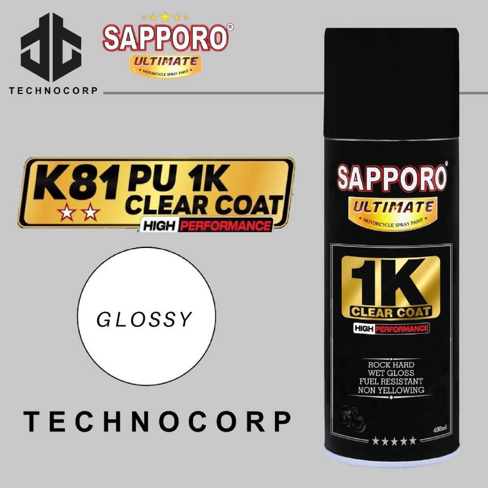 

Cat Semprot SAPPORO ULTIMATE K81 CLEAR PU 1K COAT GLOSS KILAT BASAH ART Y7Y5