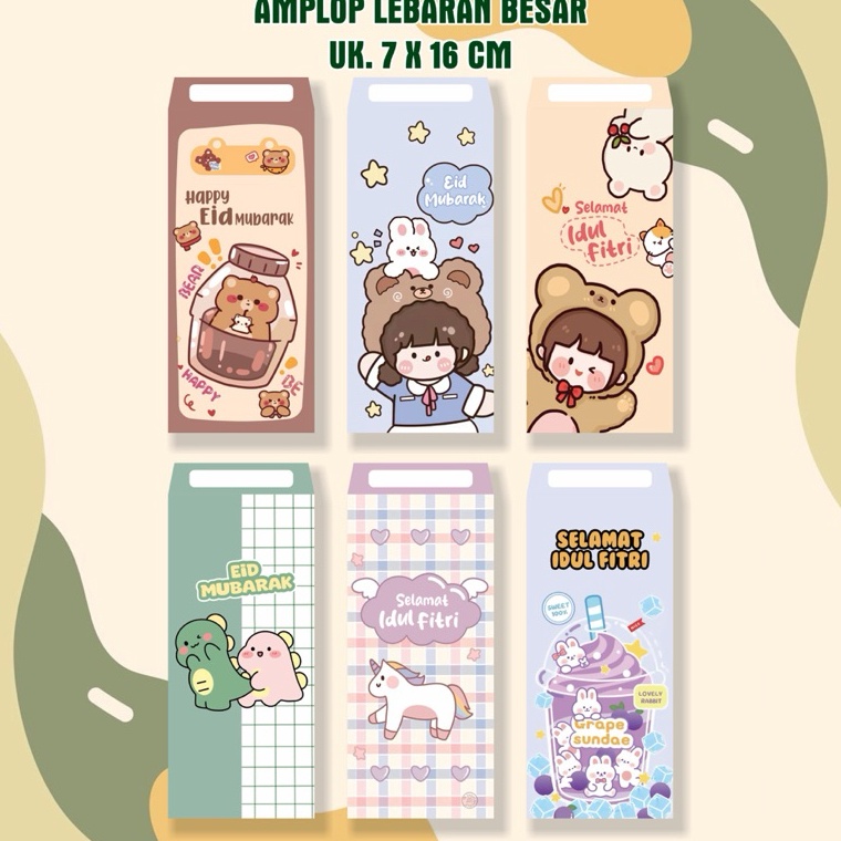 

FENITTA ISI 6 PCS AMPLOP LEBARAN IDUL FITRI EID MUBARAK UNIK AESTETIC LUCU ART F9E6