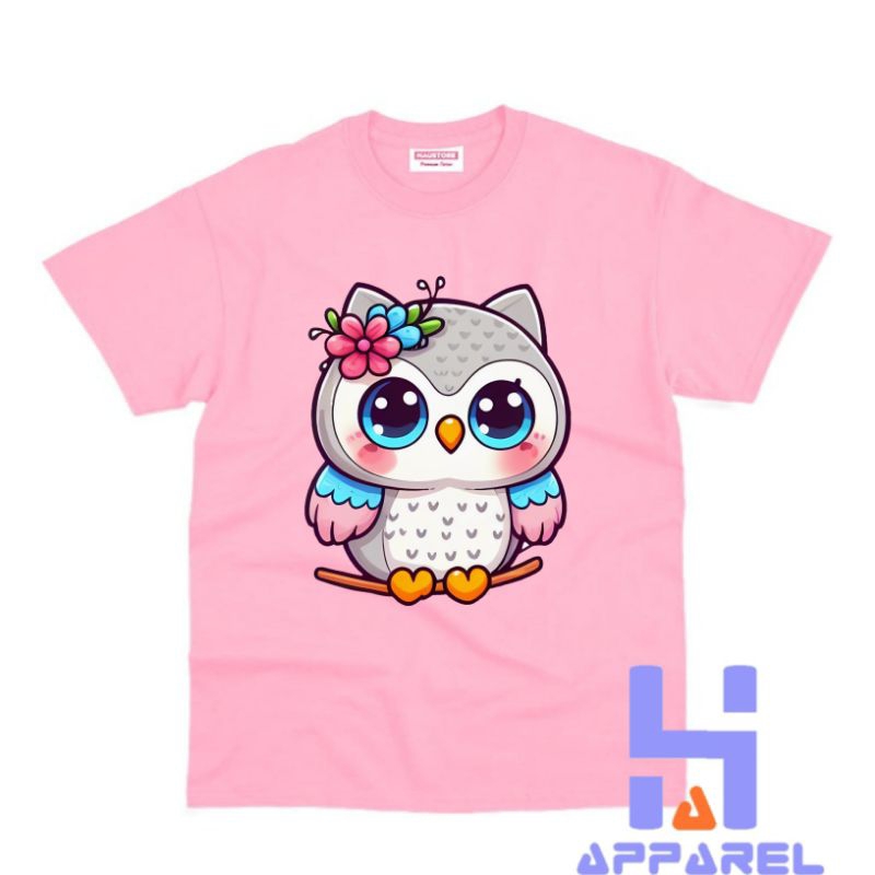 BAJU ANAK KAOS ANAK MOTIF BURUNG HANTU CANTIK LUCU OWL