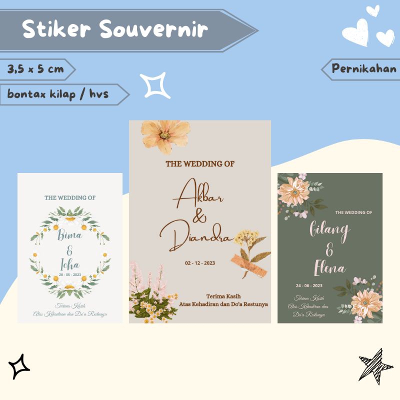 

(L) Cetak Stiker Souvenir Pernikahan / Stiker Ucapan Terima Kasih Pernikahan / Thank You Sticker Wedding [50 pcs]