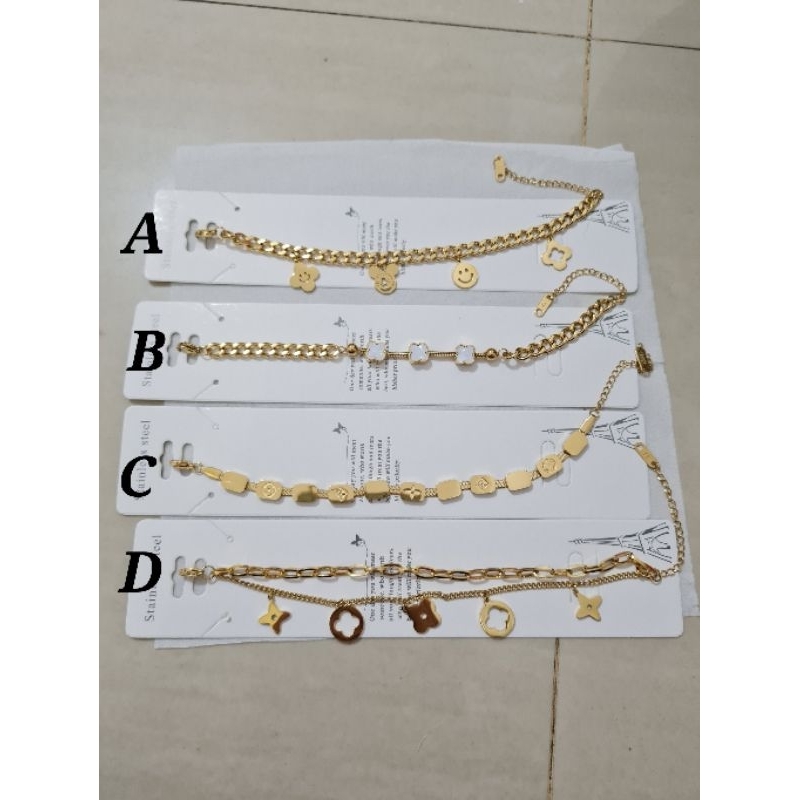 Gelang titanium gold / gelang wanita titanium