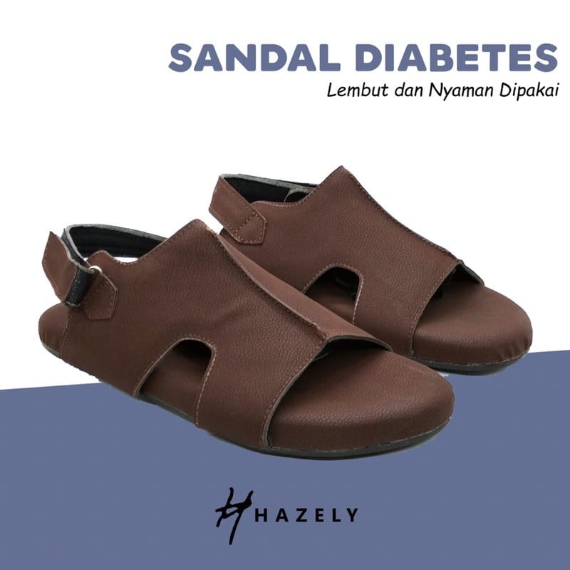 Hazely - Sandal Kesehatan Diabetes Super Empuk Sandal Kesehatan Pria Wanita Tali Belakang
