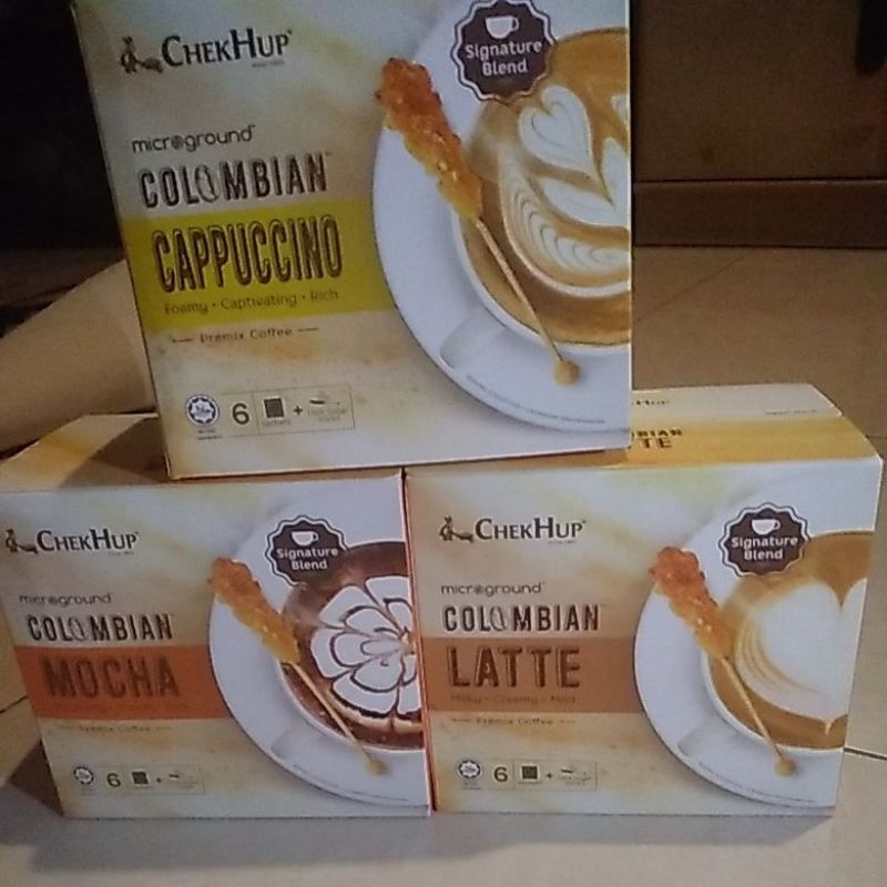 

Chek Hup Colombian Capucino/latte/mocha dg stick gula batu (6 sachet)