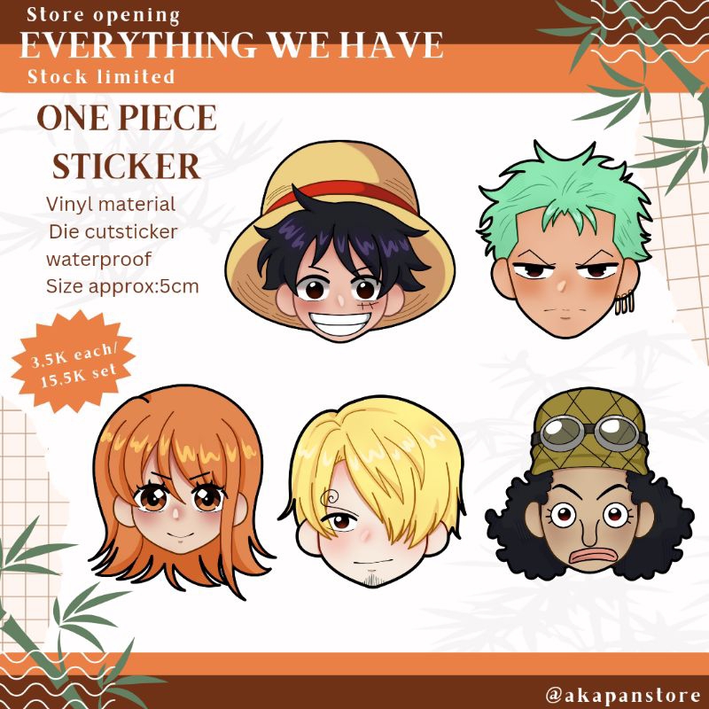 

[Akapanstore] ONE PIECE CHIBI VINYL STICKER