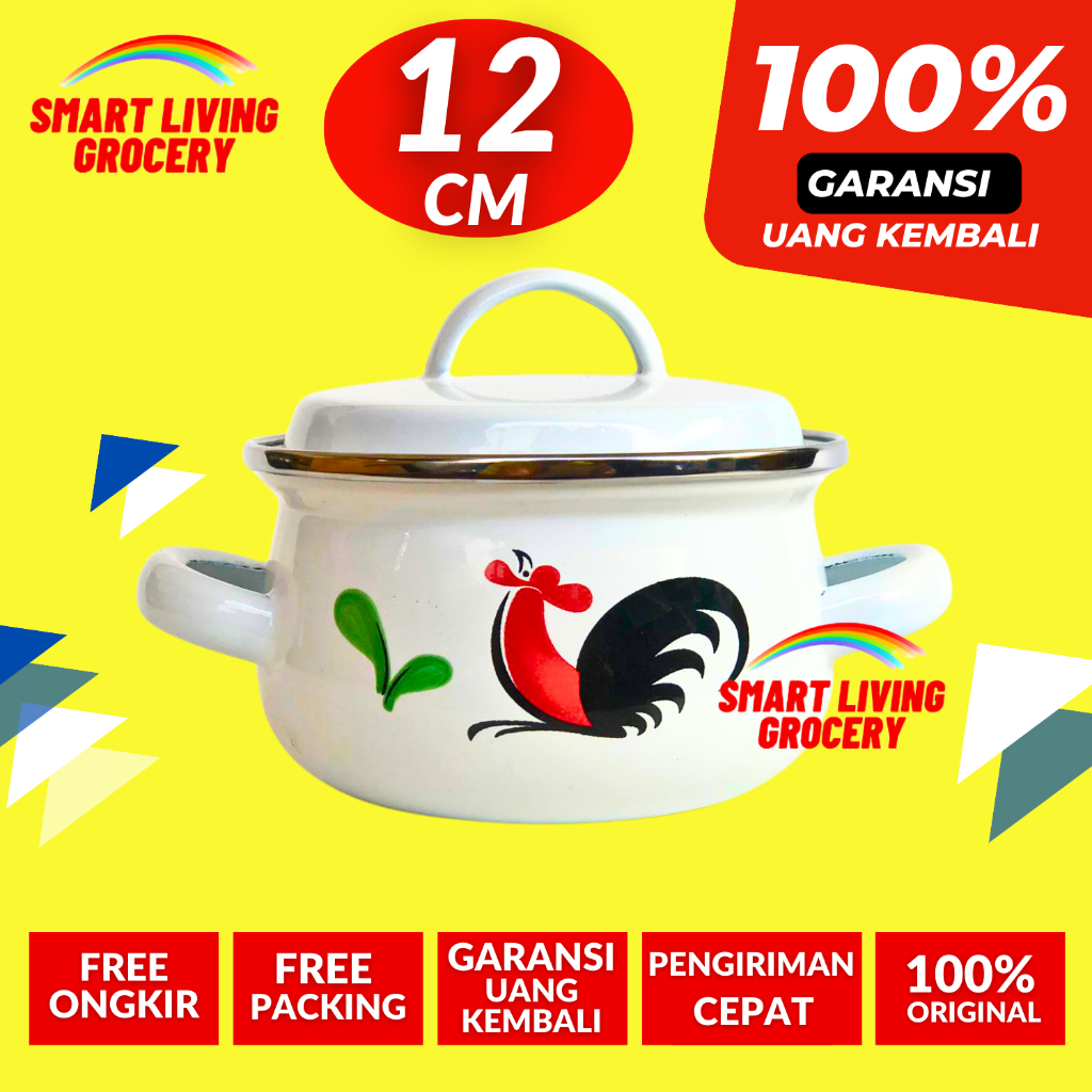 PANCI KUAH ENAMEL UNIK JADUL KECIL 12 CM ALAT MEMASAK MASAK WAJAN Pan PANCI KUAH Set Peralatan Masak