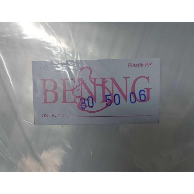 Plastik PP cap Bening uk 30x50 06