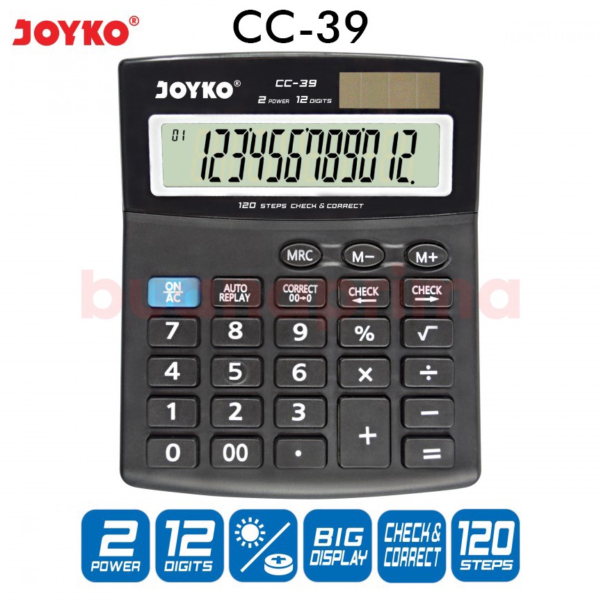 

Kalkulator Joyko 12 Digits Kecil Check Correct Calculator CC39 Calkulator ART B9Y7