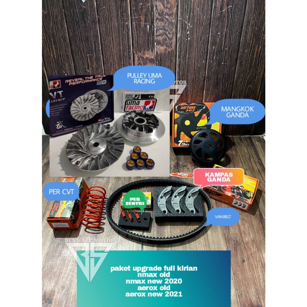 UPGRADE CVT FULL KIRIAN DAYTONA + PULLEY UMA RACING NMAX NEW AEROX NEW CONNECTED AEROX 155 OLD 2017 