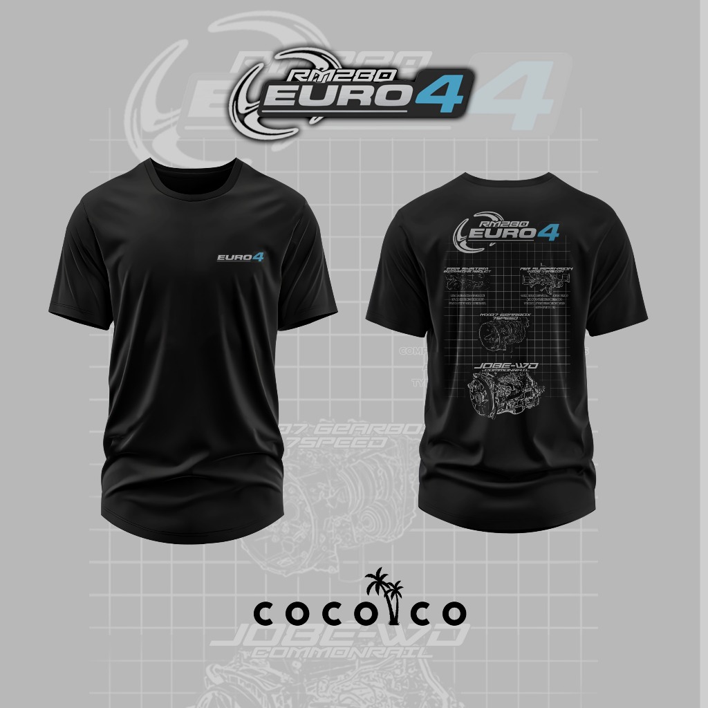 KAOS / T-SHIRT HINO RM280 EURO 4 - KAOS BUS, KAOS OTOMOTIF, CHASSIS SERIES - COCO APPAREL BUS MERCHA