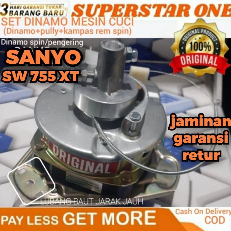 dinamo spin/pengering set pully mesin cuci sanyo sw-755 xt