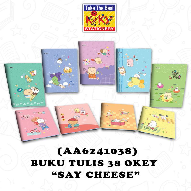 

OKEY buku tulis 38 lembar-10buku/motif random