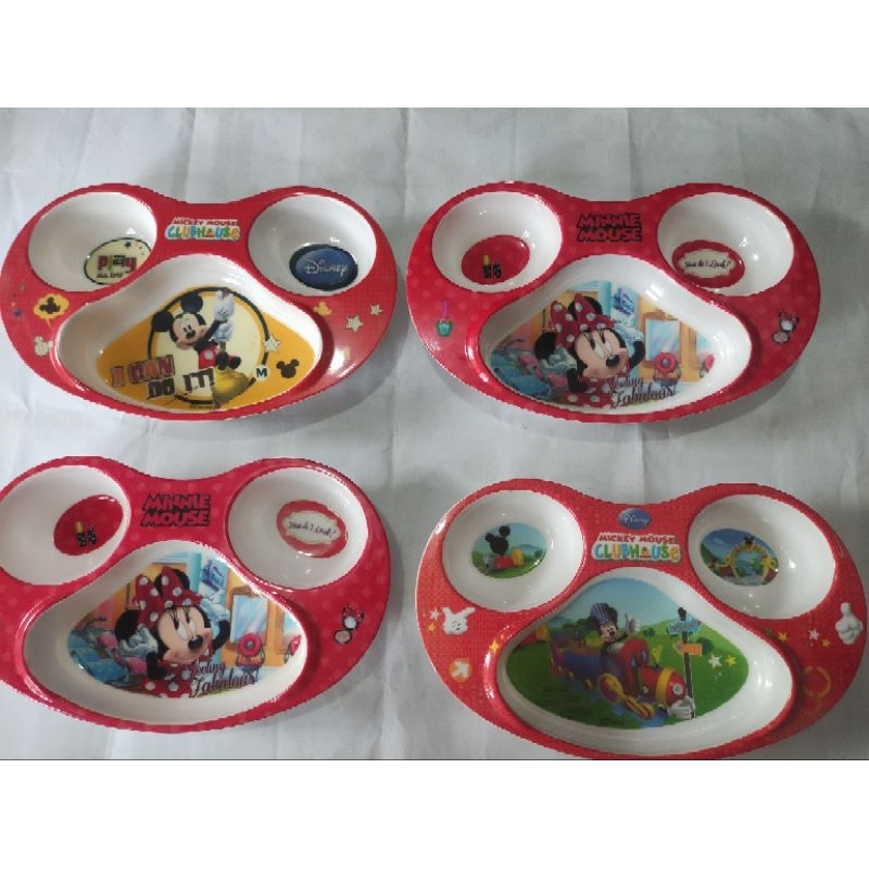piring makan melamin asli sekat anak golden dragon Disney Mickey mouse