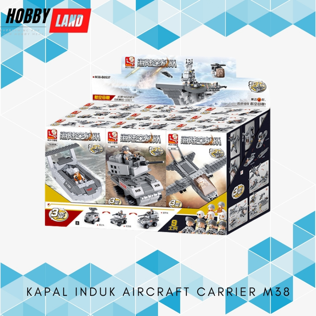 Mainan Brick Sluban Kapal Induk Aircraft Carrier 9 in 1 M38 - B0537
