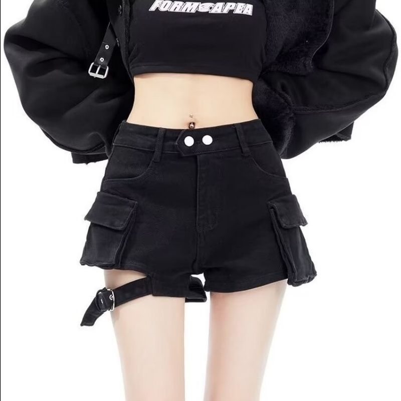 Jeans HW celana pendek wanita / hot pants / korean style