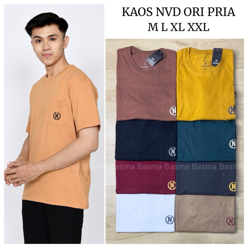 Kaos NvD Pria Wanita Unisex Original T-Shirt Oblong Basic Polos Cowok Distro Premium Keren Bahan Cat
