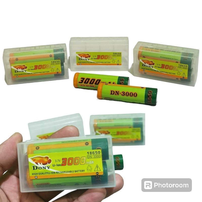 Baterai Senter Kepala Dony, LUBY DN-3000mAh 1 kotak Isi 2 Original 100%