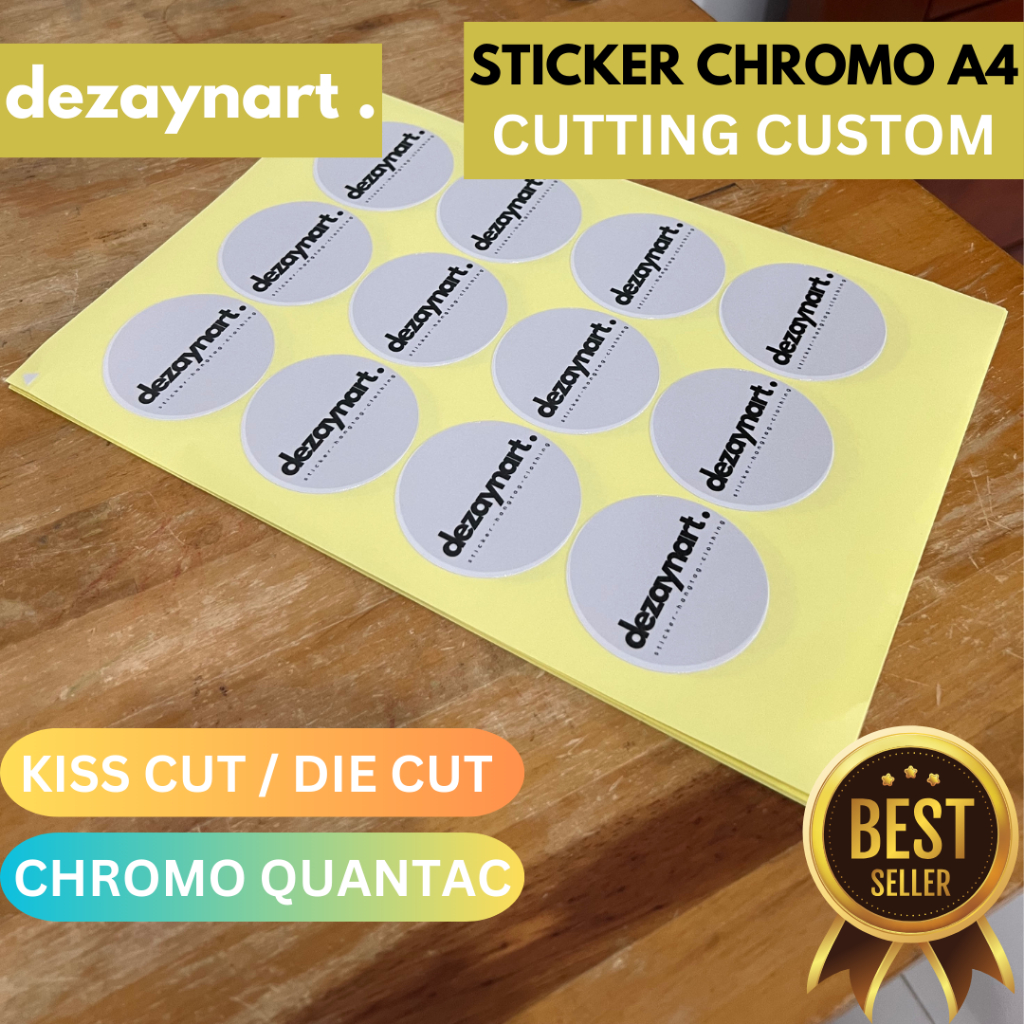 

Cetak Stiker Label Chromo Quantac A4+ Circle1 Kiss Cut & Die Cut | Laminasi Doff - GROSIR!