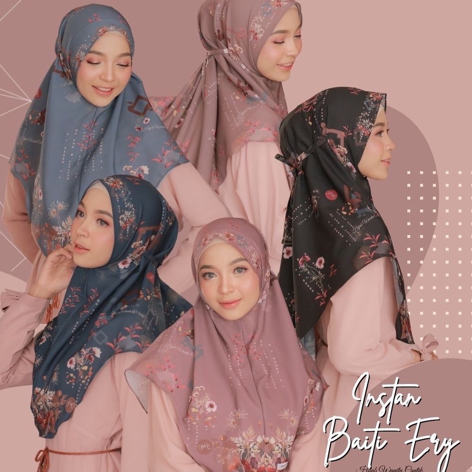 KODE 77 Hijabwanitacantik  Instan Baiti Ery Series  Hijab Instan Bergo  Jilbab Instan Motif Printing Premium