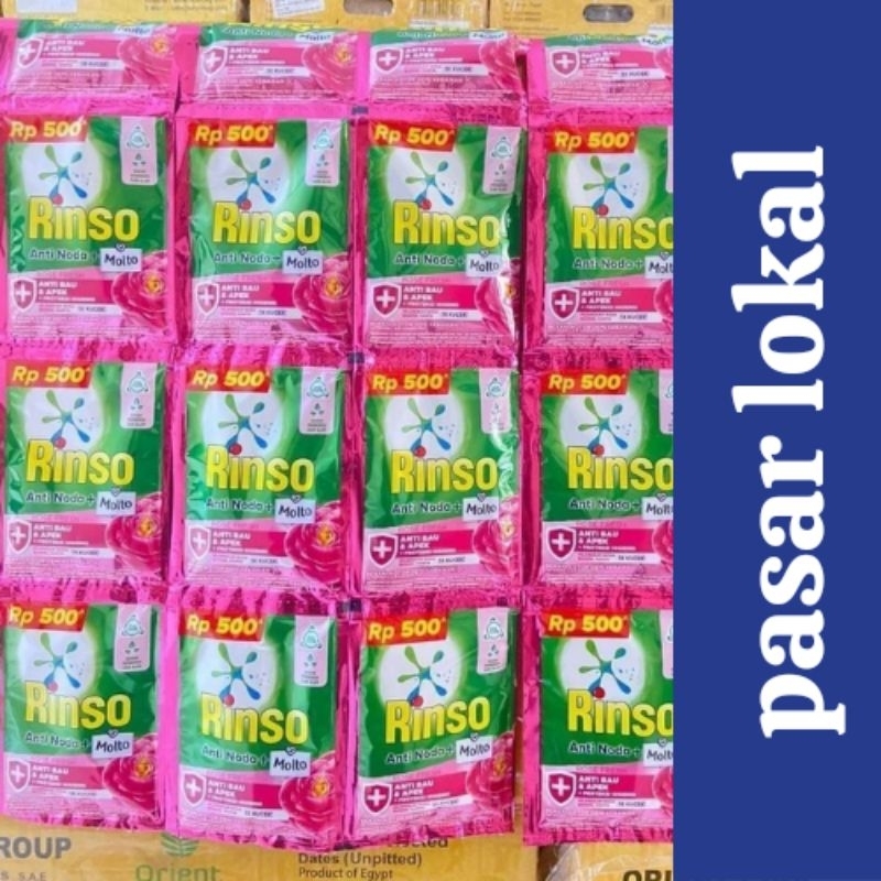 ( ISI 12 ) Rinso Detergent Cair Sachet 500/Rinso Cair Renceng/Rinso Anti Noda+Molto