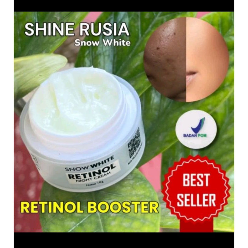 Snow white Retinol Booster Night cream by Shine rusia BPOM Lightening and Shine