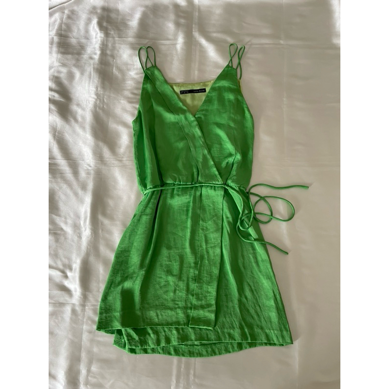 zara green summer dress